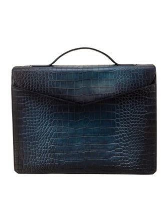S.T. Dupont Embossed Leather Briefcase