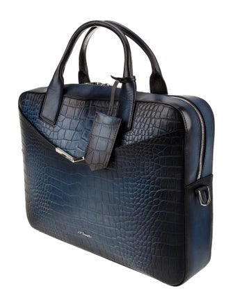 S.T. Dupont Embossed Leather Briefcase