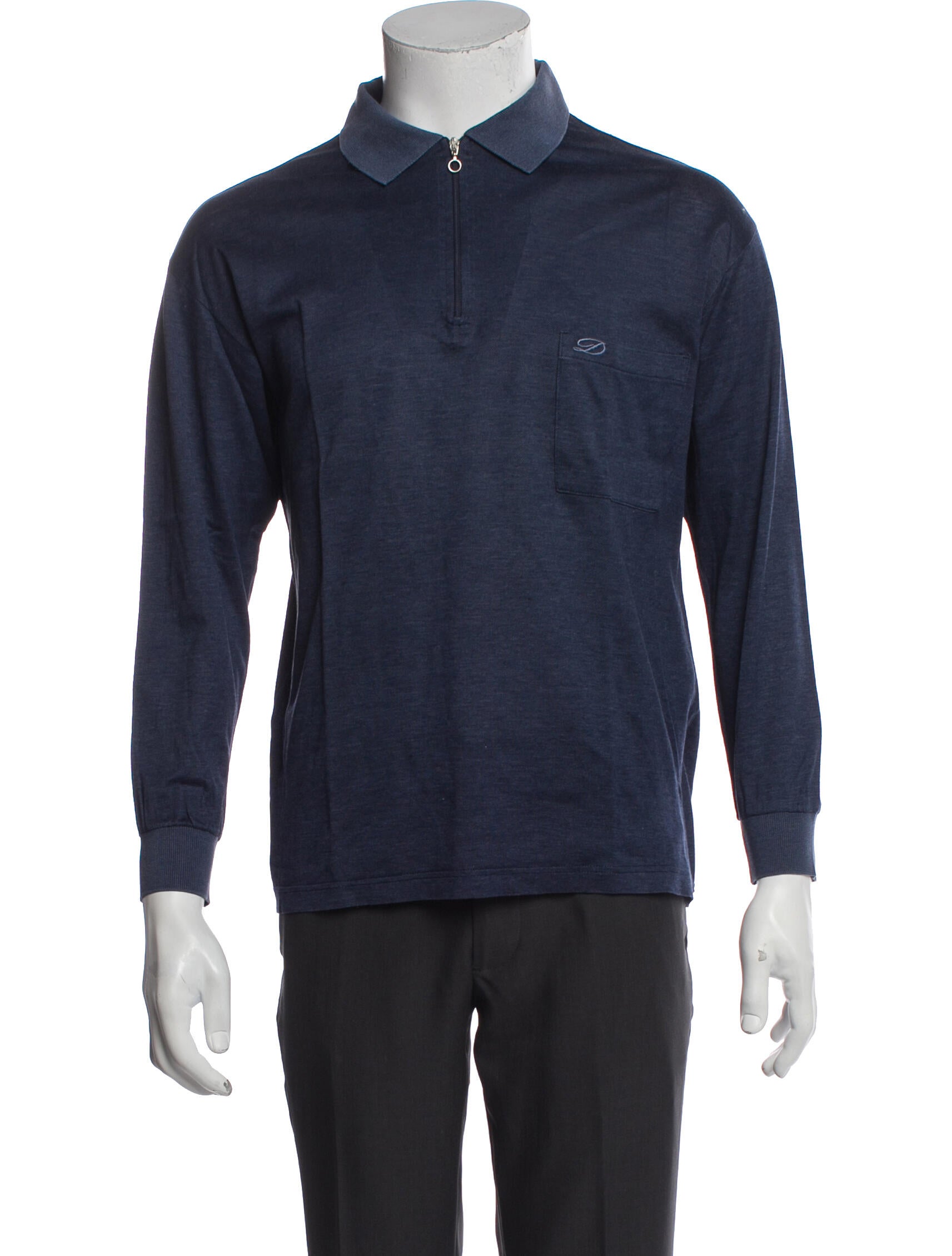 S.T. Dupont Crew Neck Long Sleeve Polo Shirt