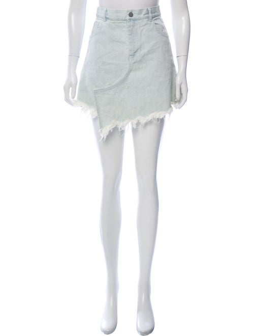 Sandy Liang Mini Fringe-Accented Skirt blue