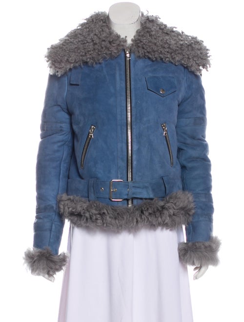 Sandy Liang Shearling Jacket Blue