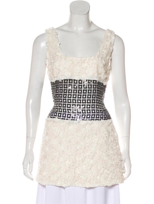 Sandy Liang Square Neckline Sleeveless Tunic White