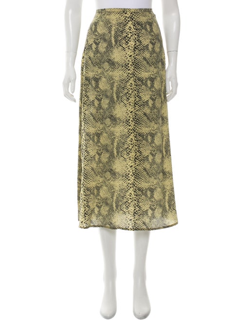 Sandy Liang Silk Midi Length Skirt Yellow