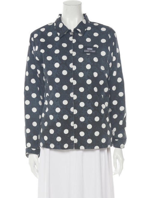 Sandy Liang Polka Dot Print Jacket Blue