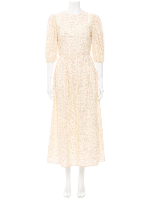 Sandy Liang Printed Long Dress Yellow