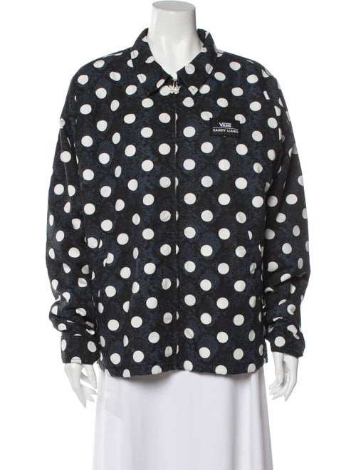 Sandy Liang Polka Dot Print Utility Jacket Blue