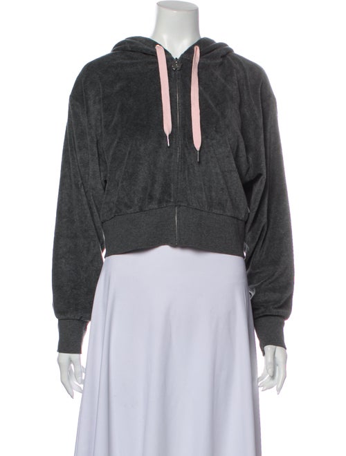 Sandy Liang V-Neck Long Sleeve Sweatshirt Grey