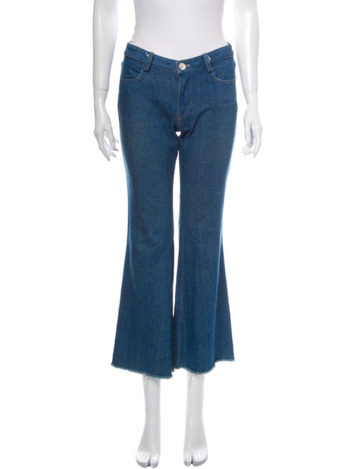 Sandy Liang Mid-Rise Flared Jeans Blue