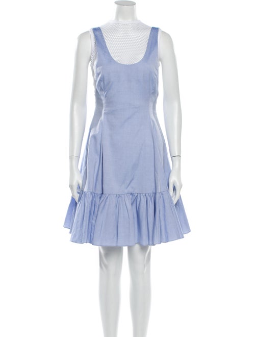 Sandy Liang Scoop Neck Knee-Length Dress Blue
