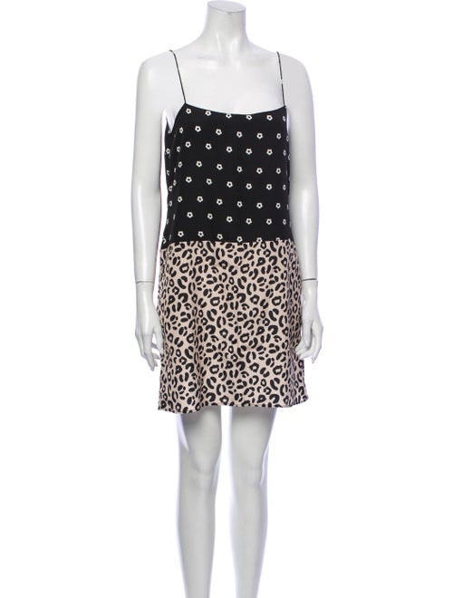 Sandy Liang Animal Print Mini Dress Black
