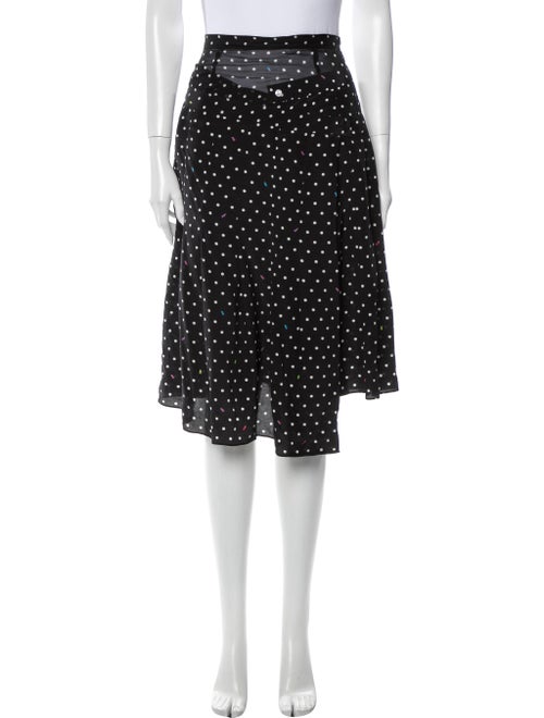 Sandy Liang Silk Knee-Length Skirt Black
