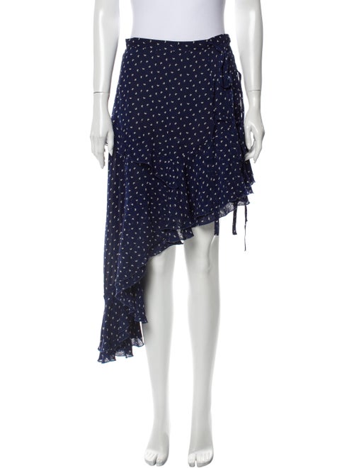 Sandy Liang Silk Midi Length Skirt Blue