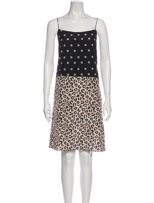Sandy Liang Animal Print Knee-Length Dress Black