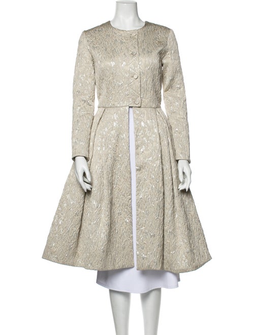 Sandy Liang Printed Coat Metallic