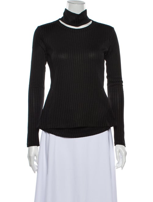 Sandy Liang Turtleneck Long Sleeve Top Black