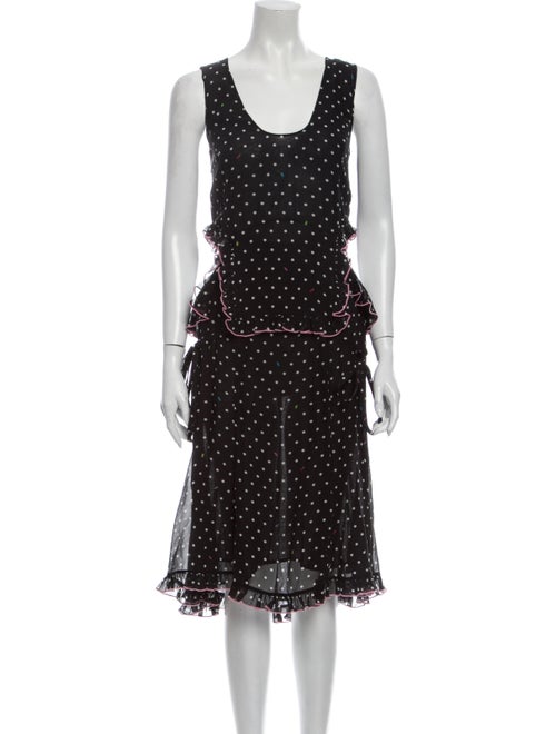 Sandy Liang Silk Midi Length Dress Black