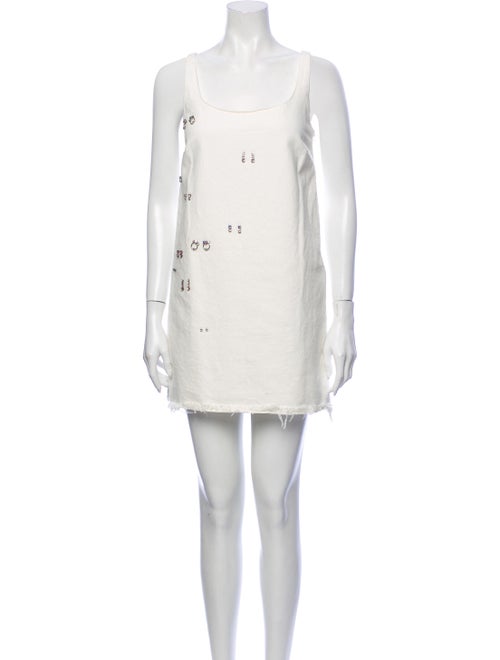 Sandy Liang Scoop Neck Mini Dress White