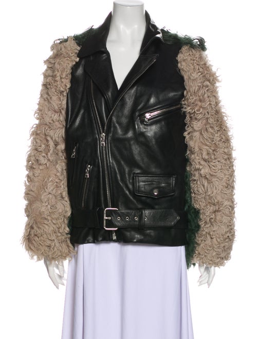 Sandy Liang Leather Biker Jacket Black