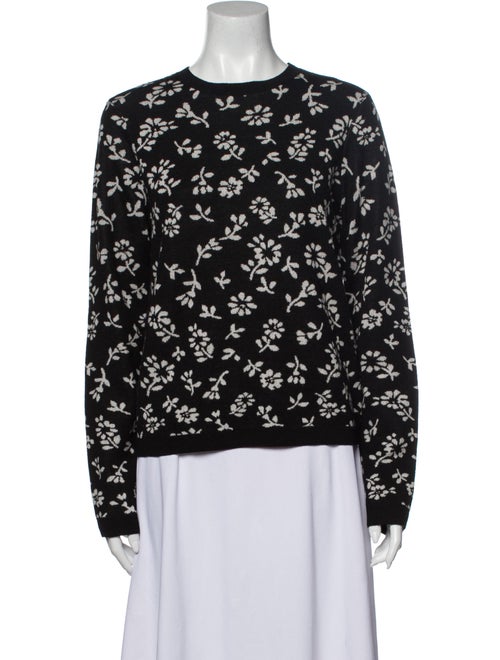 Sandy Liang Merino Wool Floral Print Sweater Wool