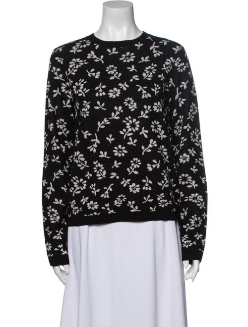 Sandy Liang Merino Wool Floral Print Sweater Wool