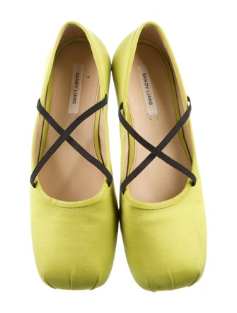 Sandy Liang Satin Mary Jane Flats