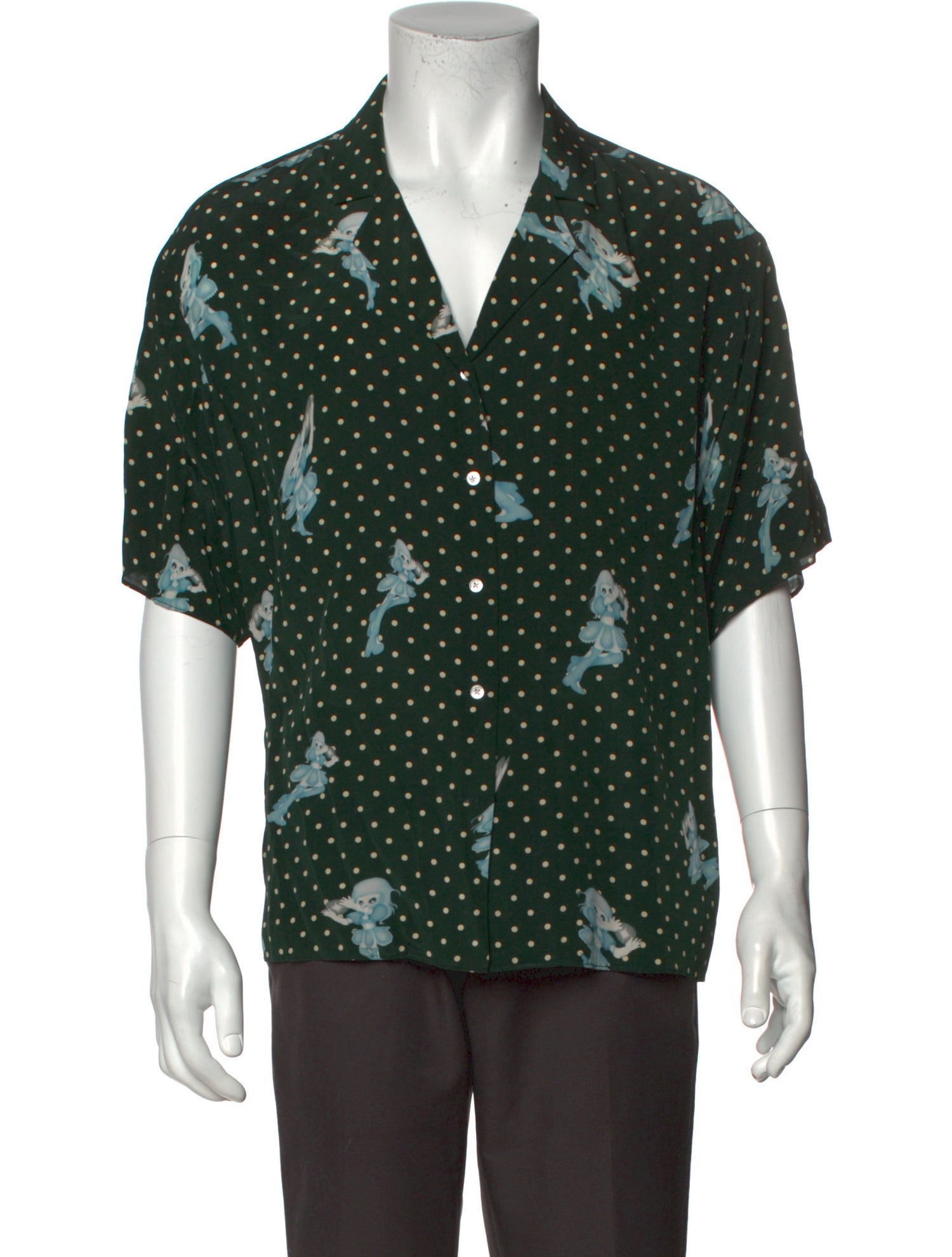 Sandy Liang Silk Polka Dot Print Shirt