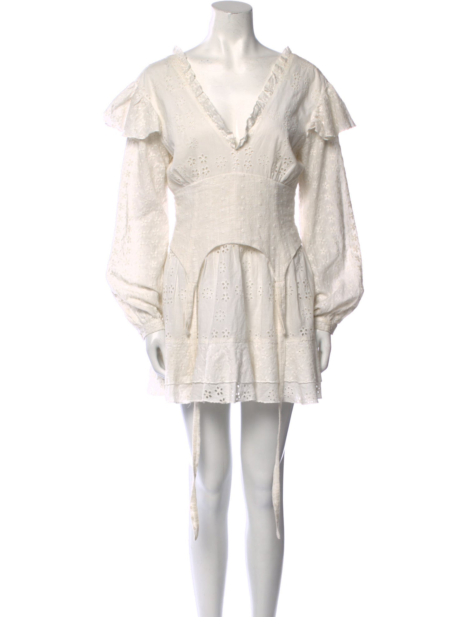 Sandy Liang Lace Pattern Mini Dress