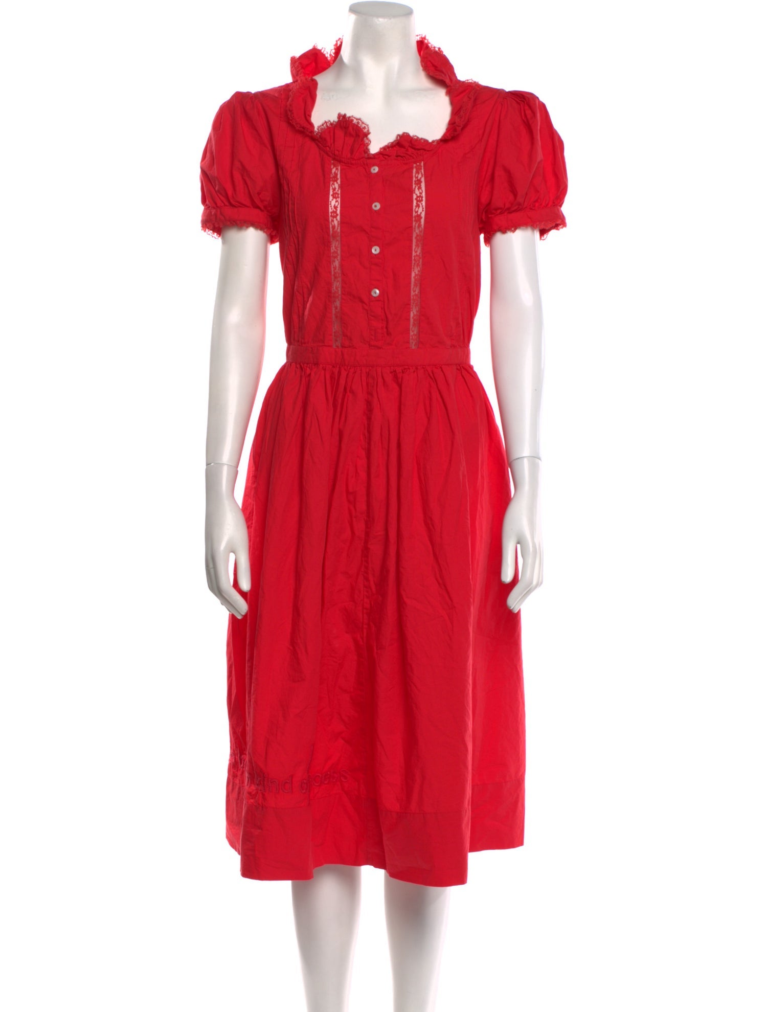 Sandy Liang Square Neckline Midi Length Dress