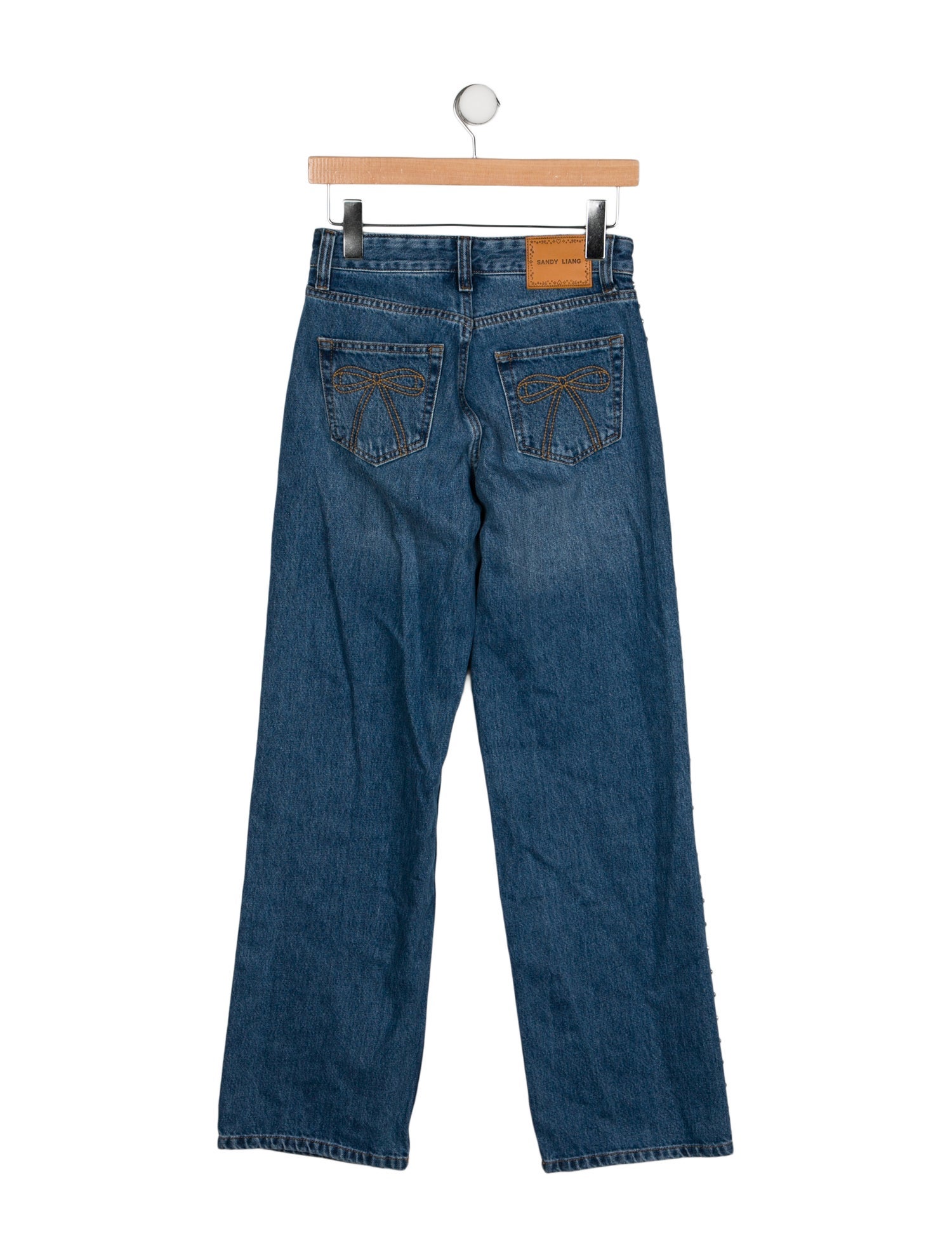 Sandy Liang Mid-Rise Wide Leg Jeans