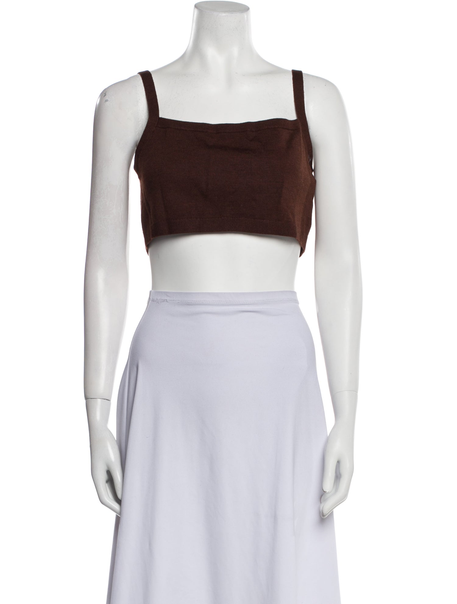 Sandy Liang Merino Wool Square Neckline Crop Top w/ Tags