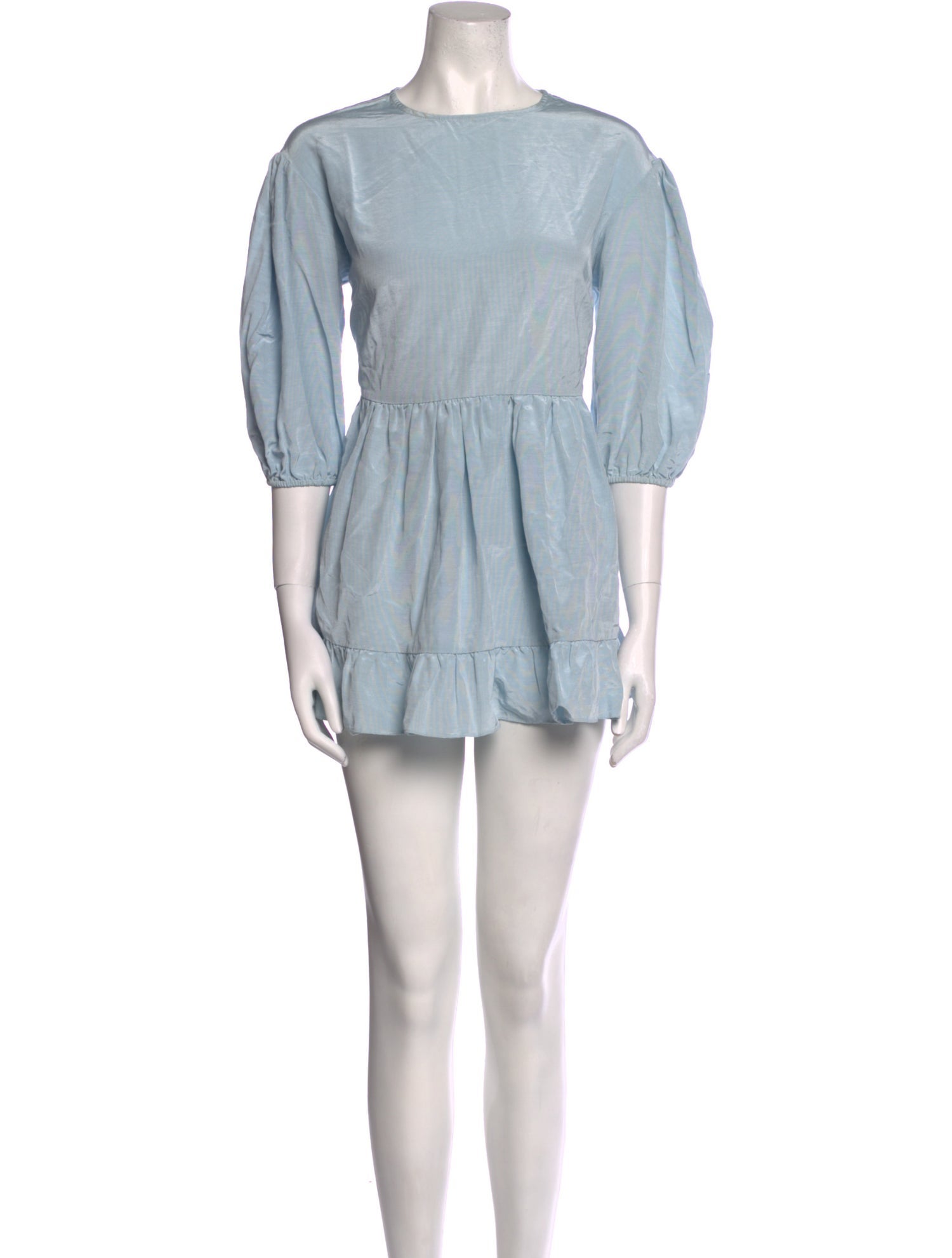 Sandy Liang Bateau Neckline Mini Dress