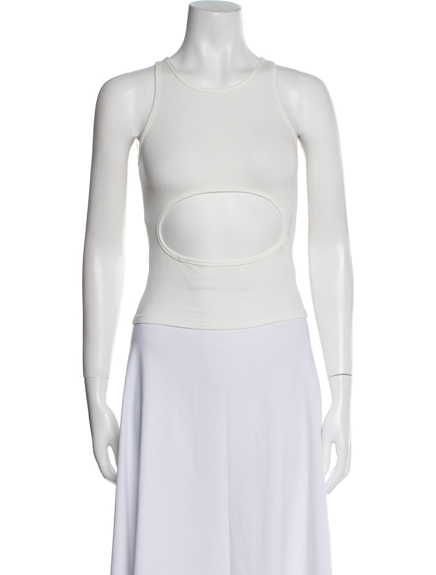 Sandy Liang Scoop Neck Sleeveless Crop Top