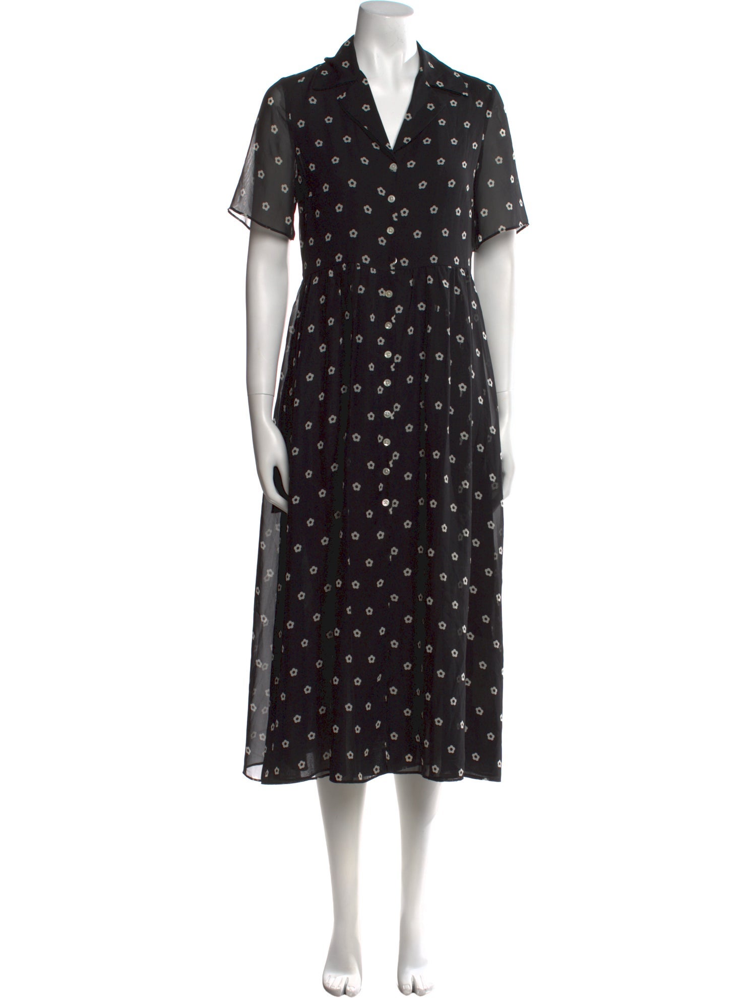 Sandy Liang Floral Print Midi Length Dress