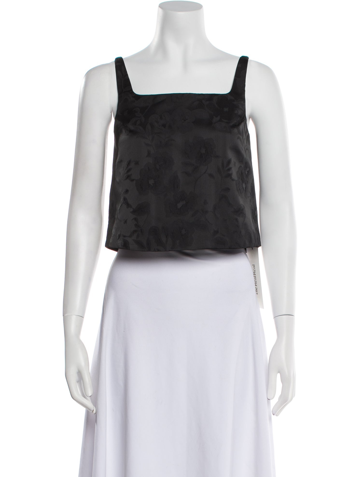 Sandy Liang Lace Pattern Square Neckline Crop Top