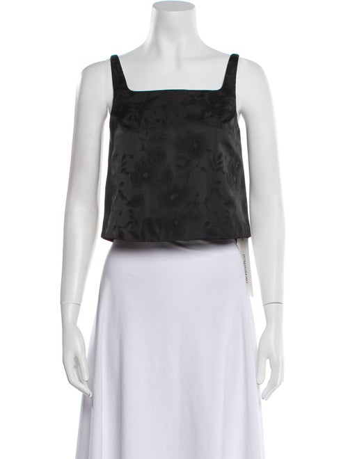 Sandy Liang Lace Pattern Square Neckline Crop Top