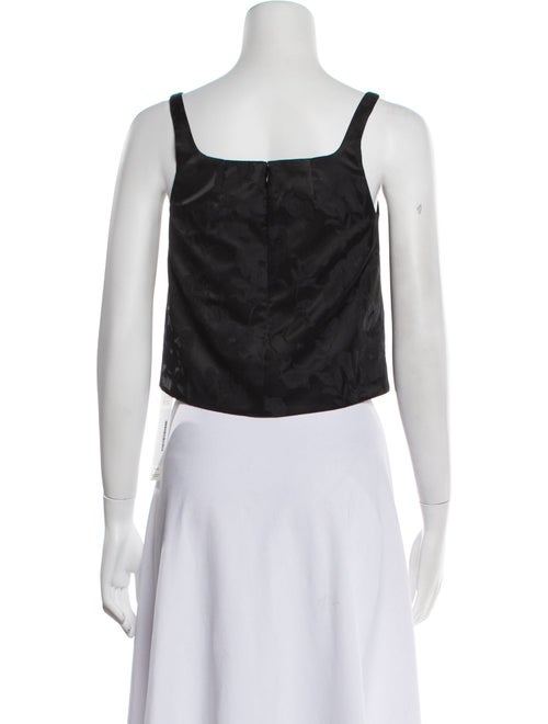 Sandy Liang Lace Pattern Square Neckline Crop Top