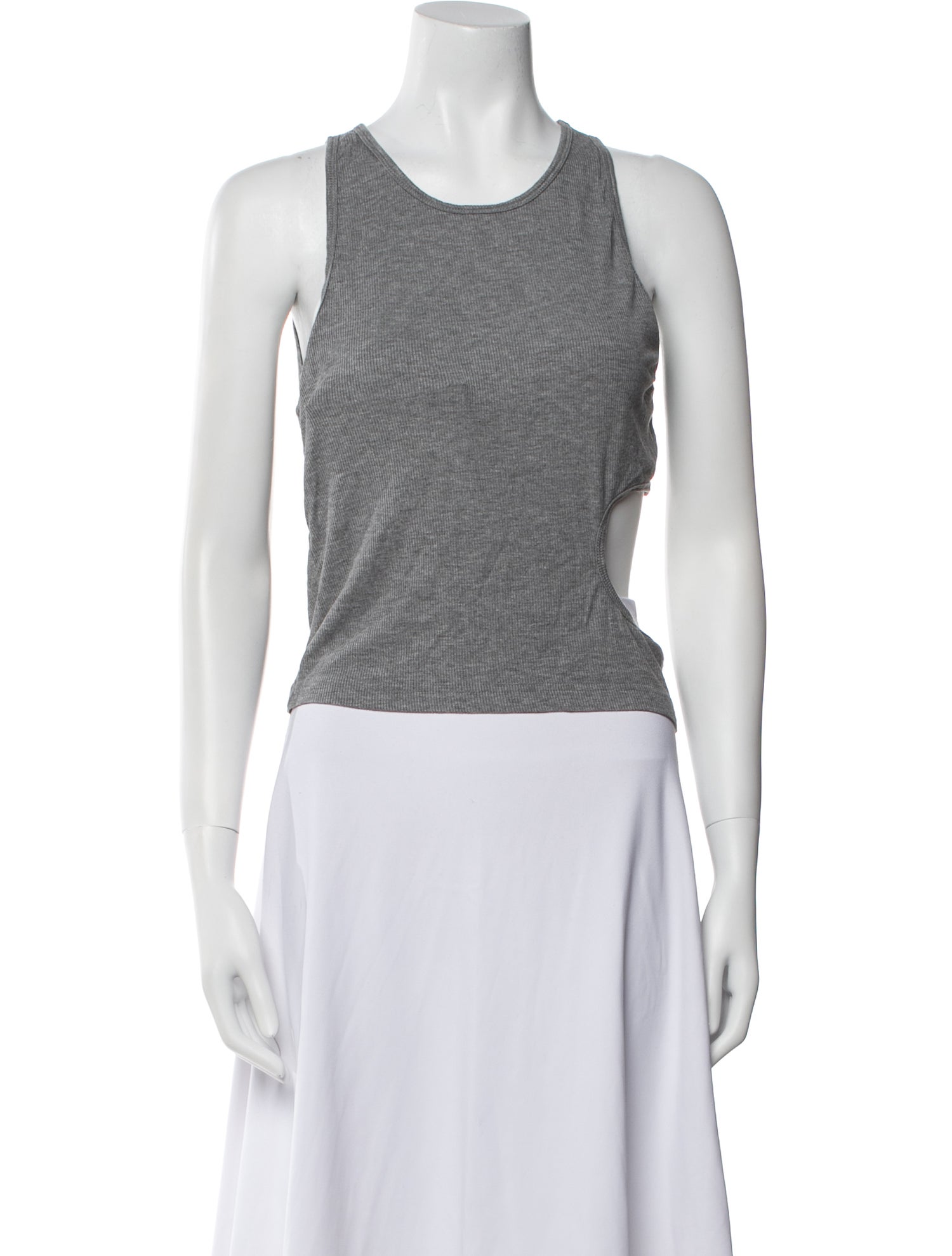 Sandy Liang Scoop Neck Sleeveless Crop Top