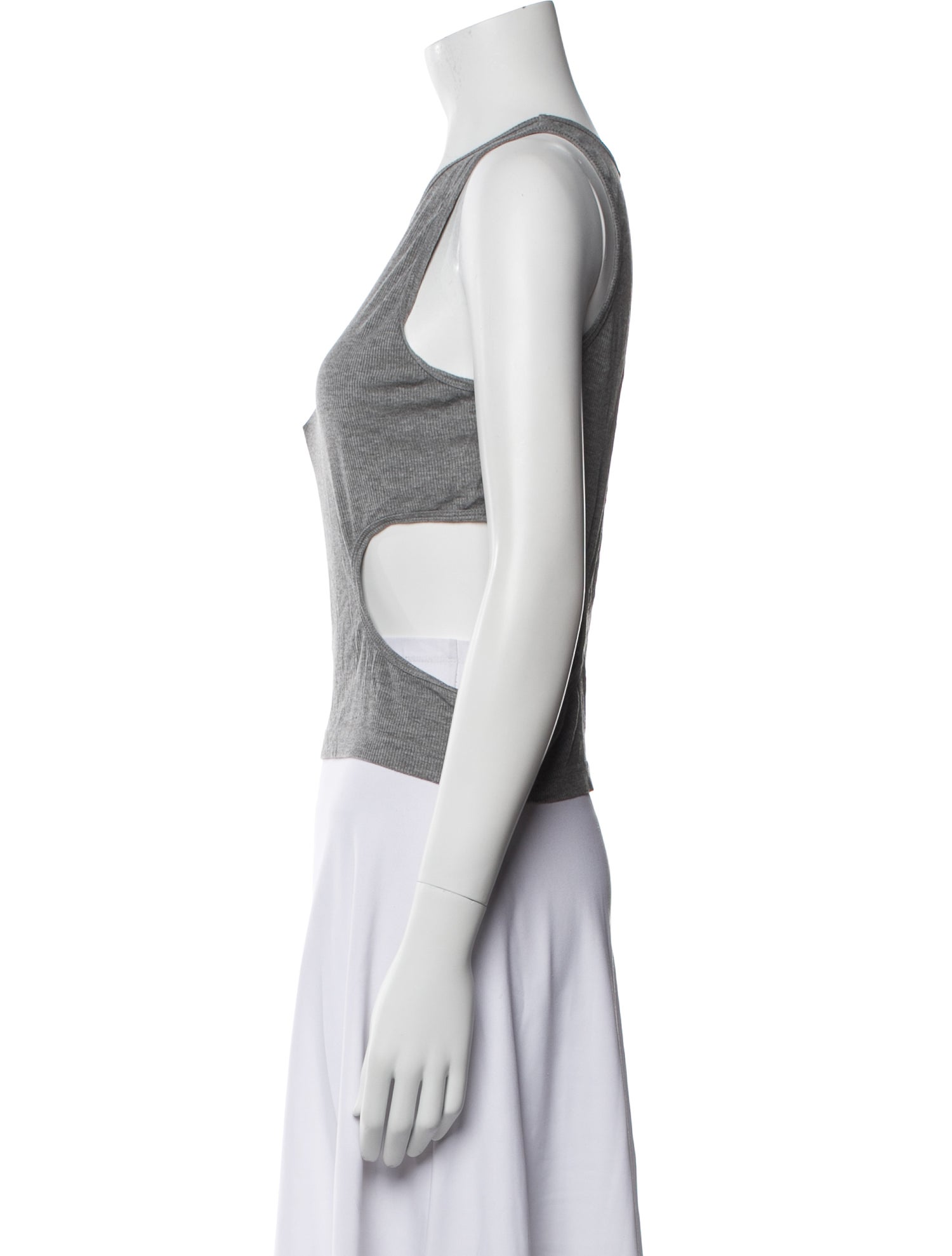 Sandy Liang Scoop Neck Sleeveless Crop Top