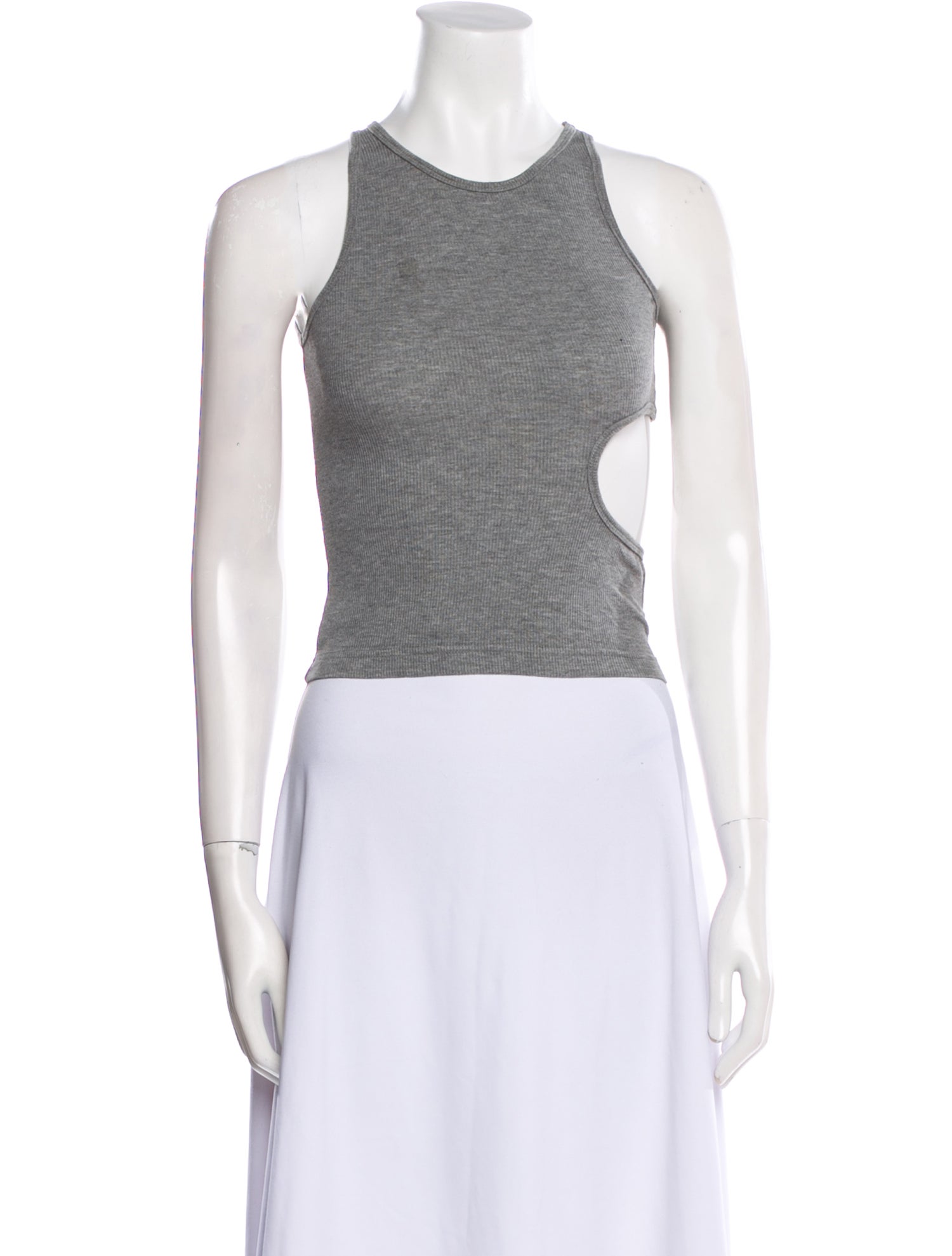 Sandy Liang Crew Neck Sleeveless Crop Top