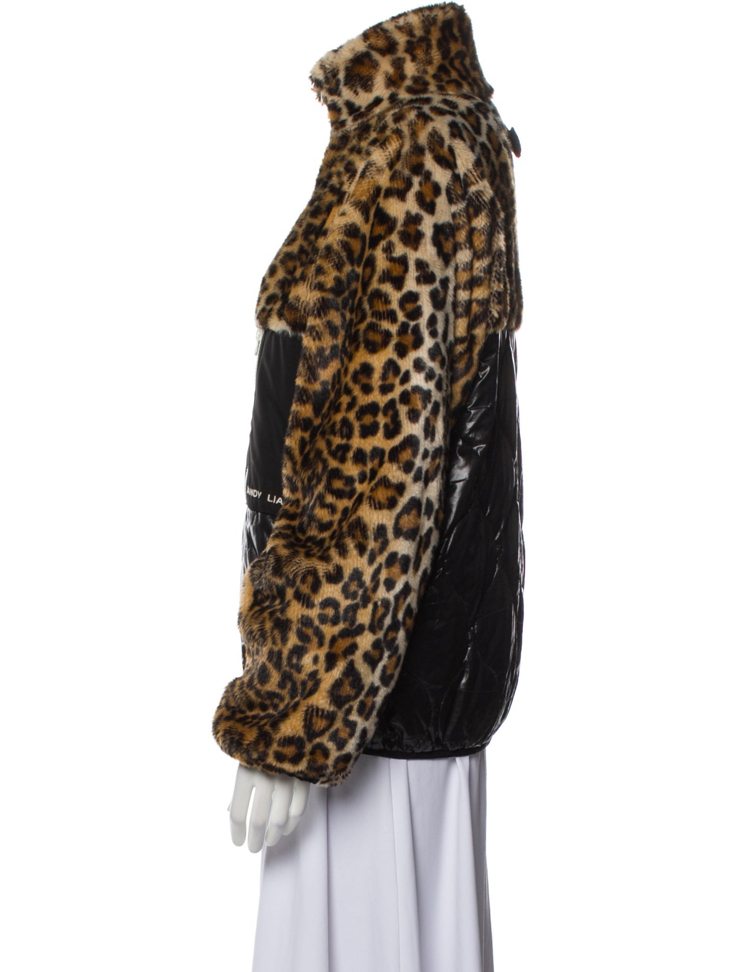 Sandy Liang Animal Print Faux Fur Jacket