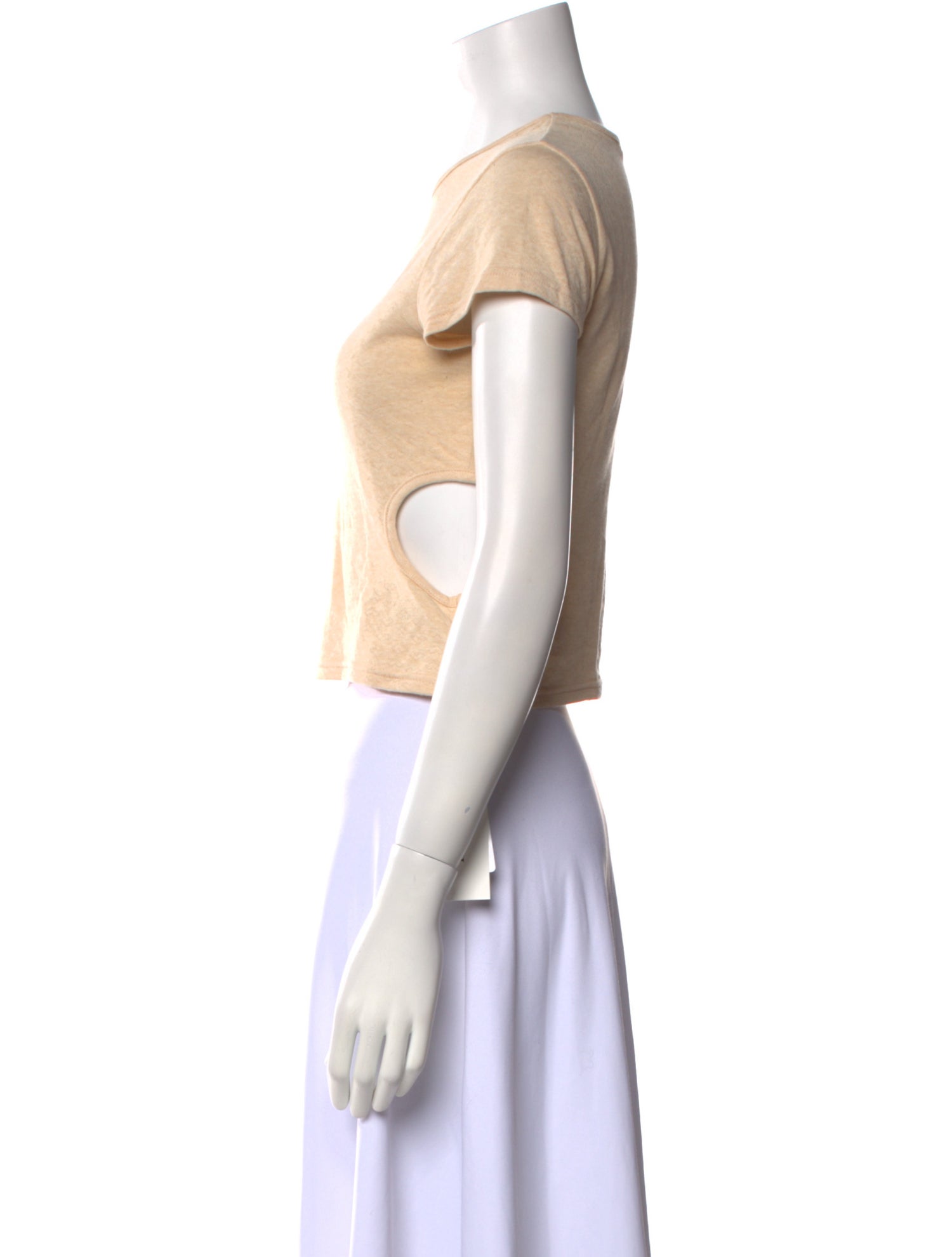 Sandy Liang Crew Neck Short Sleeve Crop Top