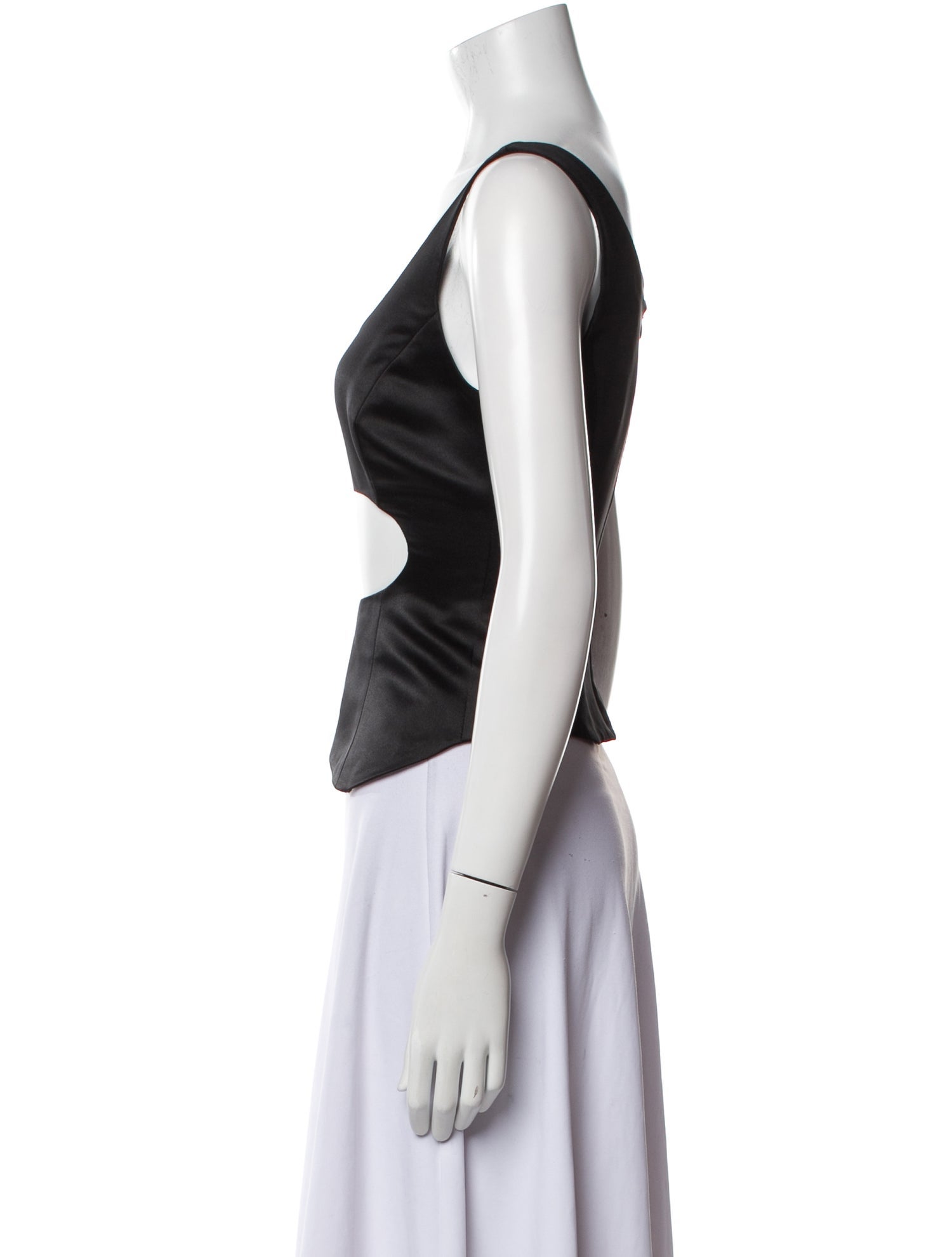 Sandy Liang Scoop Neck Sleeveless Crop Top