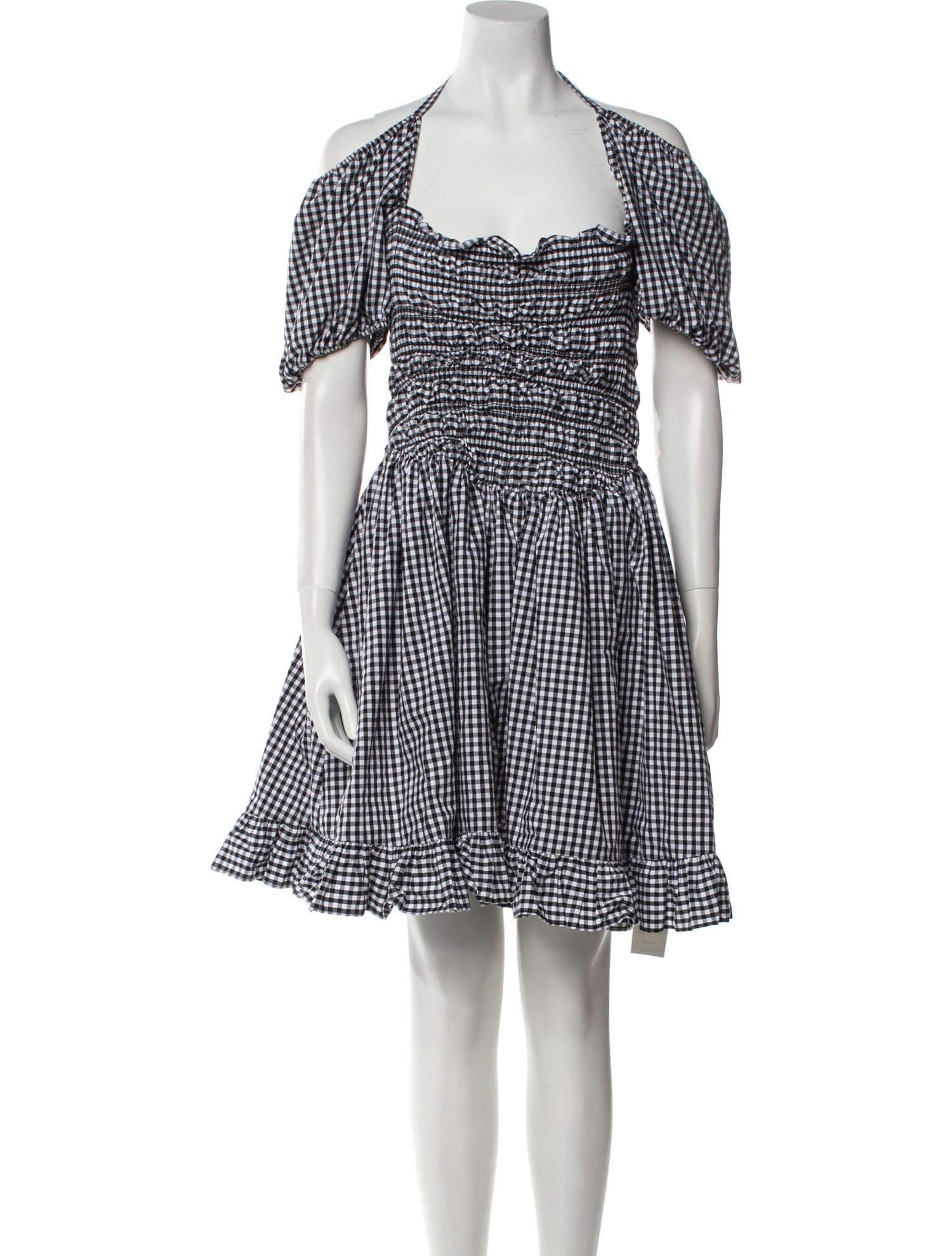 Sandy Liang Plaid Print Mini Dress