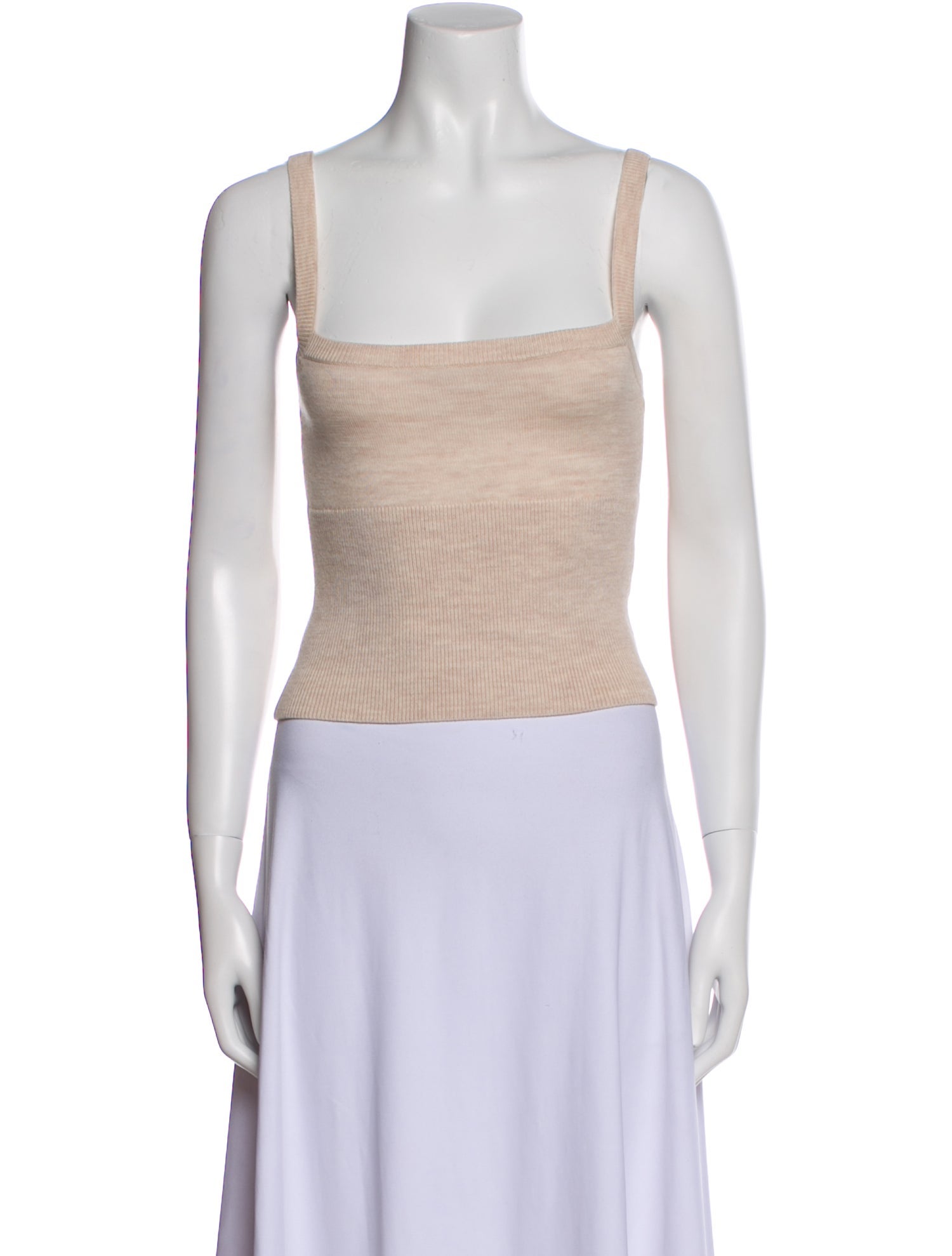 Sandy Liang Merino Wool Square Neckline Crop Top