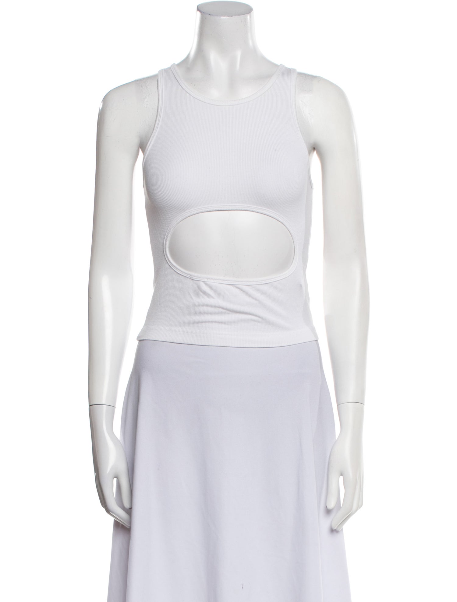 Sandy Liang Scoop Neck Sleeveless Crop Top