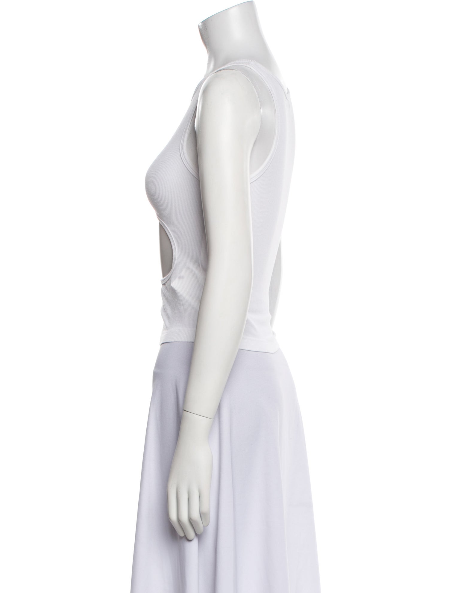 Sandy Liang Scoop Neck Sleeveless Crop Top