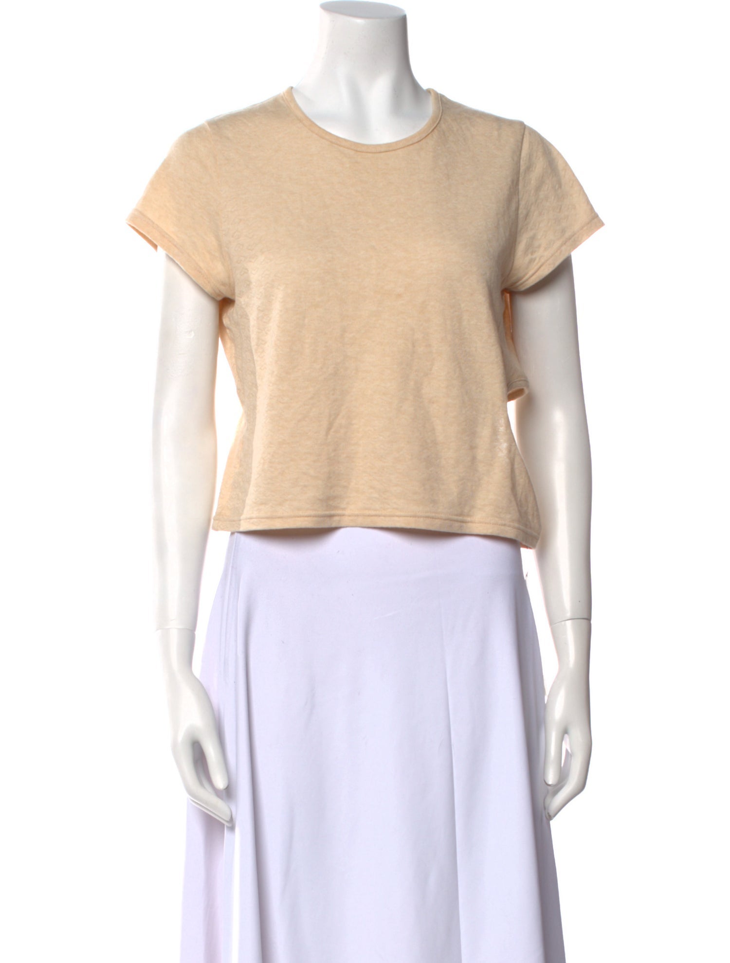 Sandy Liang Crew Neck Short Sleeve Crop Top