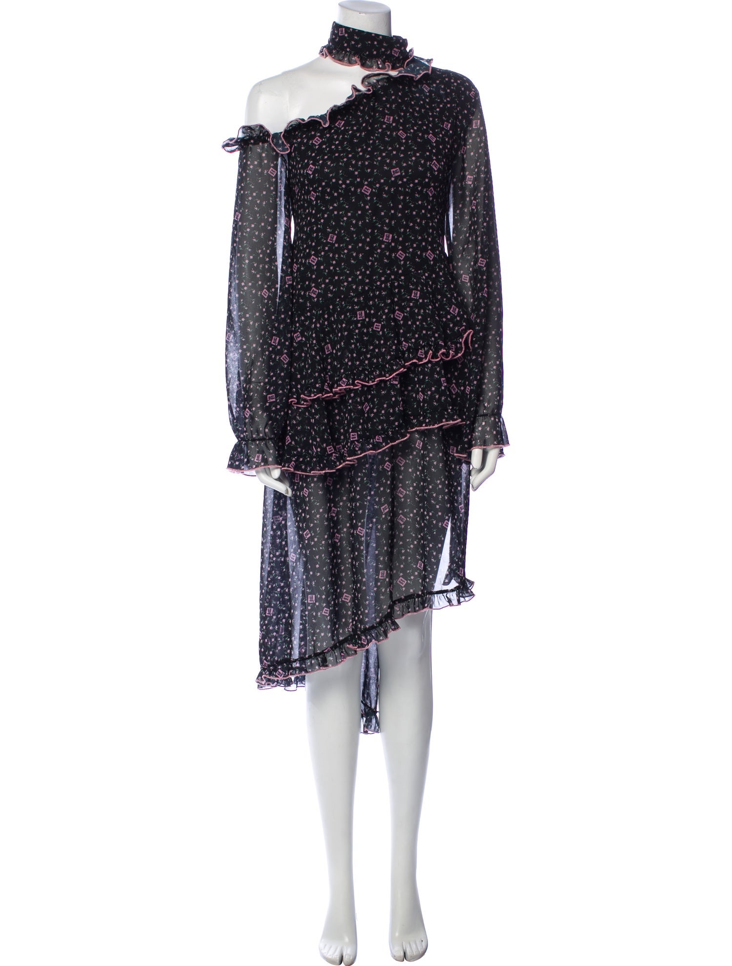 Sandy Liang Floral Print Midi Length Dress