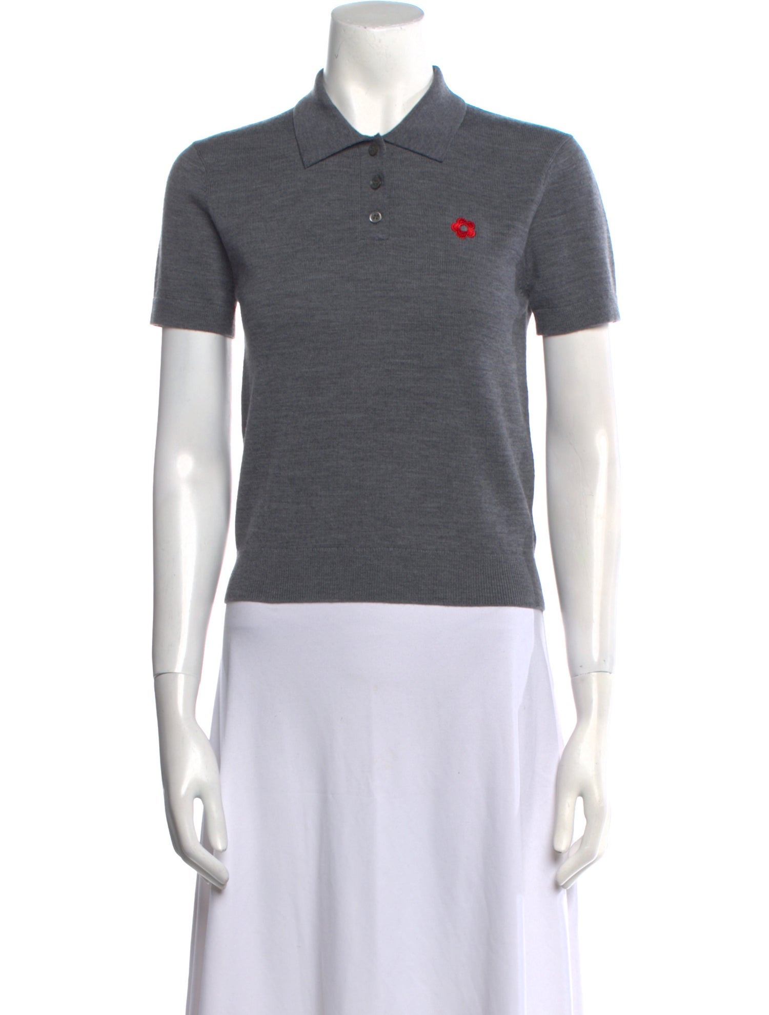 Sandy Liang Merino Wool Short Sleeve Polo