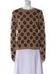Sandy Liang Merino Wool Floral Print Sweater